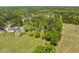 Expansive aerial shot of homes nestled among mature trees on manicured lawns at 5212 Theys Rd, Raleigh, NC 27606