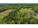 Panoramic aerial view of property with lake in the background at 5212 Theys Rd, Raleigh, NC 27606
