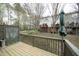 Private backyard retreat with a spacious deck, lush greenery, and a wooded backdrop for serene outdoor living at 5403 Bayside Ct, Raleigh, NC 27613