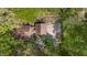 An aerial view of the home showcasing the pool and landscaping at 6105 Splitrock Trl, Apex, NC 27539