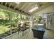 Relaxing screened-in patio offers a peaceful outdoor space with views of the yard at 6105 Splitrock Trl, Apex, NC 27539