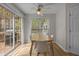 Breakfast nook with sliding glass door to backyard patio at 703 Midsummer Ln, Apex, NC 27502