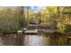 Waterfront property with private dock, lush trees, and peaceful lake views at 775 Sagamore Dr, Louisburg, NC 27549