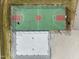 Aerial view of a fenced-in basketball court accompanied by a concrete slab at 775 Sagamore Dr, Louisburg, NC 27549