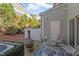 Backyard patio with seating area, fire pit, and cozy outdoor space at 7822 Allscott Way, Raleigh, NC 27612