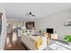 Open living space with hardwood floors flowing into the kitchen, perfect for entertaining at 7822 Allscott Way, Raleigh, NC 27612