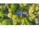 Aerial view of the property showing the house and surrounding neighborhood at 801 Silver Leaf Pl, Raleigh, NC 27609