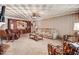 Cozy living room with a retro checkered ceiling, comfortable seating, and custom built-ins at 806 S Second St, Smithfield, NC 27577