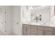 Bathroom featuring double vanity, large mirrors, neutral colors, and abundant lighting at 87 Glencoe Ln, Zebulon, NC 27597