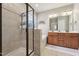 Bathroom with a shower and soaking tub, double vanity and tiled floors at 904 Coral Bell Dr, Wake Forest, NC 27587
