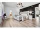 Large main bedroom with ceiling fan, ensuite and hardwood floors at 904 Coral Bell Dr, Wake Forest, NC 27587