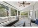 Comfortable screened-in porch with plush seating, outdoor furniture, and ample space for entertaining guests or relaxing at 904 Coral Bell Dr, Wake Forest, NC 27587