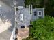 Aerial view of backyard patio, dining area and fire pit at 1001 Manchester Dr, Raleigh, NC 27609