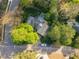 Aerial view of neighborhood featuring home with hardscaped backyard at 1001 Manchester Dr, Raleigh, NC 27609