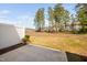 Backyard with a white privacy fence and wooded area at 1020 Sycaten St, Durham, NC 27703