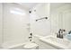 Updated bathroom features a shower and tub at 107 Hillcrest Ave # C And D, Carrboro, NC 27510