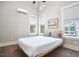 Bright bedroom with high ceilings, hardwood floors, and large windows at 107 Hillcrest Ave # C And D, Carrboro, NC 27510