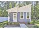 Charming blue home features a modern design with a white trim and well-manicured landscaping at 107 Hillcrest Ave # C And D, Carrboro, NC 27510