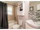 Bathroom featuring a vanity, tiled shower, and neutral color scheme at 1116 Holburn Pl, Raleigh, NC 27610