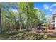 Backyard with trees and a gazebo creates a serene and private outdoor space for relaxation and enjoyment at 119 Wolf Creek Dr, Wendell, NC 27591