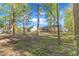 View of the property's large backyard with trees, offering a private and peaceful outdoor space at 119 Wolf Creek Dr, Wendell, NC 27591