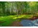 Lush backyard featuring green grass and a natural landscape, offering a private outdoor experience at 15 Pine Ridge, Pittsboro, NC 27312