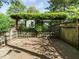 View of brick patio with wood gate and privacy fence surrounding the backyard space at 1811 Park Dr, Raleigh, NC 27605