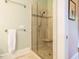 Bathroom featuring a modern shower with a glass enclosure, and a built-in seat at 1811 Park Dr, Raleigh, NC 27605
