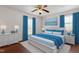 Comfortable bedroom with a queen size bed, neutral colors, hardwood floors, and plenty of natural light at 1813 Grady Dr, Durham, NC 27712