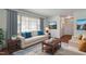 Bright living room with a large window, hardwood floors, a comfortable couch, and elegant decor at 1813 Grady Dr, Durham, NC 27712