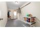 Clean and organized garage space features a bike rack, storage shelves, and access to the exterior at 214 S Camellia St, Chapel Hill, NC 27516