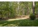 Serene backyard view showcasing natural wooded beauty and plenty of space for recreation at 2221 Dungiven Ct, Garner, NC 27529