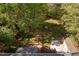 Backyard view with a deck, trees, and flowerbeds offering a delightful outdoor living space at 2221 Dungiven Ct, Garner, NC 27529