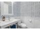 Charming powder room with elegant wallpaper, modern sink, and stylish fixtures for guests to enjoy at 32430 Archdale, Chapel Hill, NC 27517