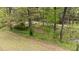 A backyard showing trees with lush greenery and a fence near a home at 4228 Nc 42 Hwy, Raleigh, NC 27603