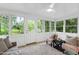 Bright sunroom with neutral colors, lots of windows, and access to the backyard at 4902 Brookhaven Dr, Raleigh, NC 27612