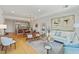 Open concept living area with modern decor, dining space, and hardwood flooring at 523 S West St # 404, Raleigh, NC 27601