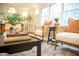Bright living room with a cozy sitting area features modern decor and large windows at 5312 Woodsdale Rd, Raleigh, NC 27606