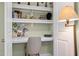 Built-in office nook with shelves and desk space at 5733 Mizuno Dr, Fuquay Varina, NC 27526