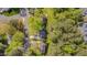 Overhead view showcasing the property's position among tree-lined streets in a neighborhood setting at 6105 Bellow St, Raleigh, NC 27609