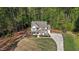 Captivating aerial view of a meticulously landscaped home surrounded by lush trees, offering privacy and serenity at 64 Thousand Oaks Ct, Clayton, NC 27527