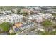 An aerial view shows new construction townhomes blending into an urban landscape at 700 W North St # 101, Raleigh, NC 27603