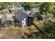Aerial view of the modern home and neighborhood at 732 Hopkins St, Durham, NC 27701