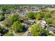 An aerial view of the neighborhood, surrounded by mature trees and easy access to the city at 732 Hopkins St, Durham, NC 27701