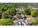 Charming neighborhood aerial view with tree-lined streets and walkable access to amenities at 732 Hopkins St, Durham, NC 27701