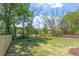 Spacious backyard with a wooden fence and green grass at 732 Hopkins St, Durham, NC 27701