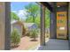 View of the front door and porch area at 732 Hopkins St, Durham, NC 27701