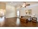 Spacious living room featuring hardwood floors, high ceilings, and natural light at 74 Revelstoke Dr, Garner, NC 27529