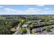 An aerial view showcasing a community with lush trees, a pool, and well-maintained homes at 7613 Satinwing Ln, Raleigh, NC 27617