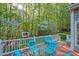 Inviting back deck with outdoor seating and lush wooded views, perfect for relaxation at 8309 Nantahala Dr, Raleigh, NC 27612